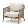 Sillón de madera de teca y cuerda sintética beige