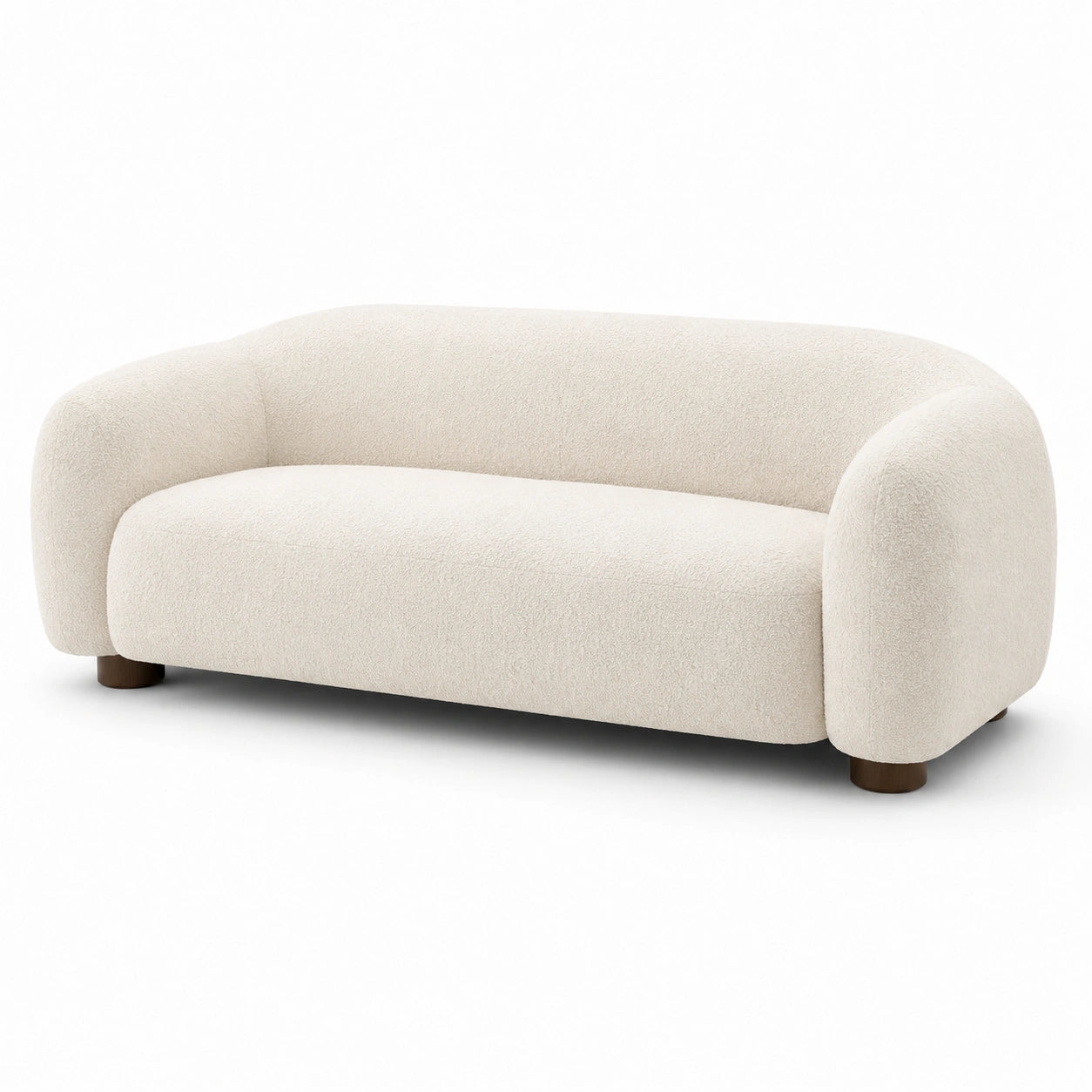 Sofá de 3 plazas de tela bouclé beige