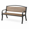 Banco de jardín de metal y madera compuesta 120x60x80cm marrón/negro