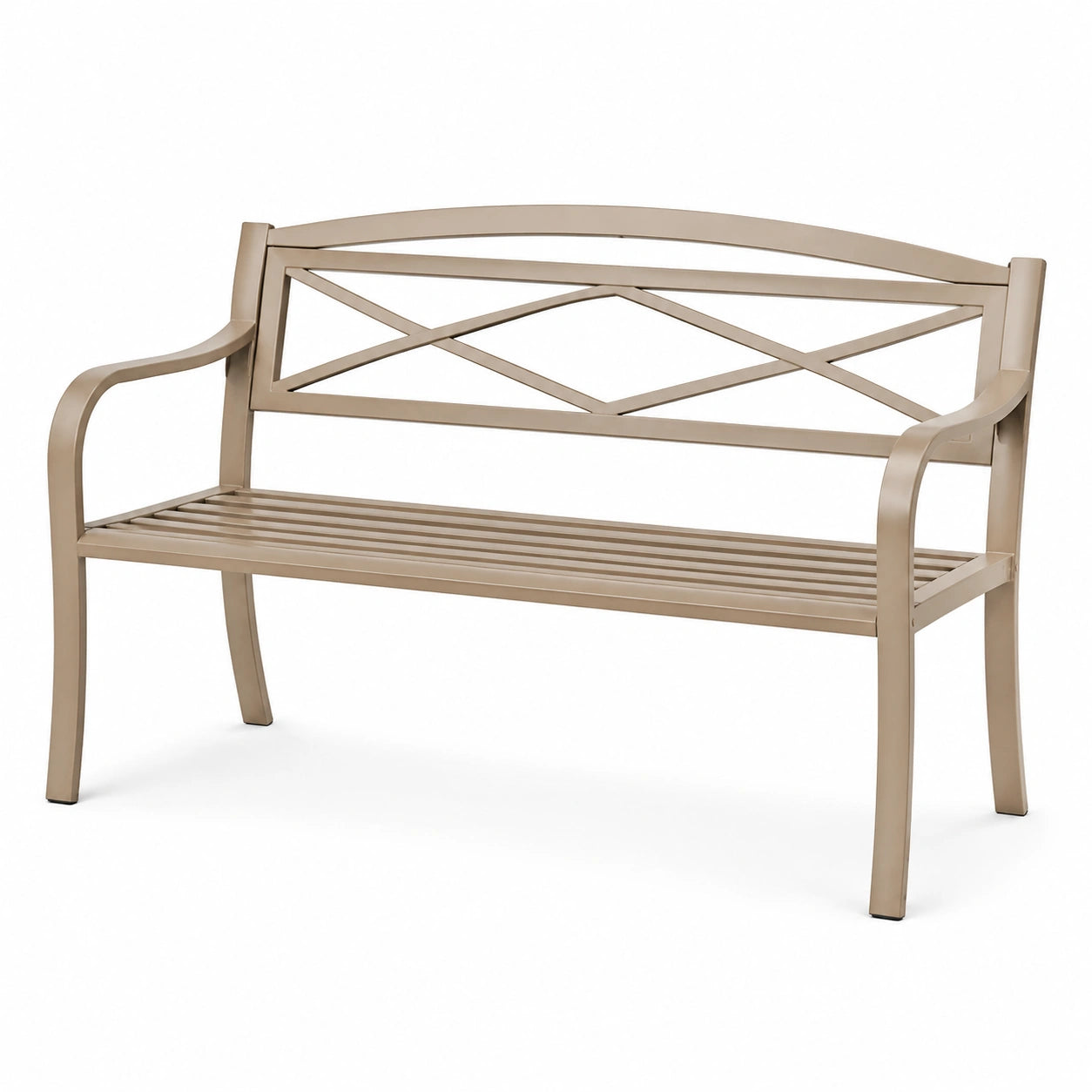 Banco de jardín de aluminio beige 125cm