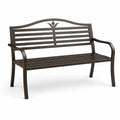 Banco de acero marrón 125x60x85 cm para exterior