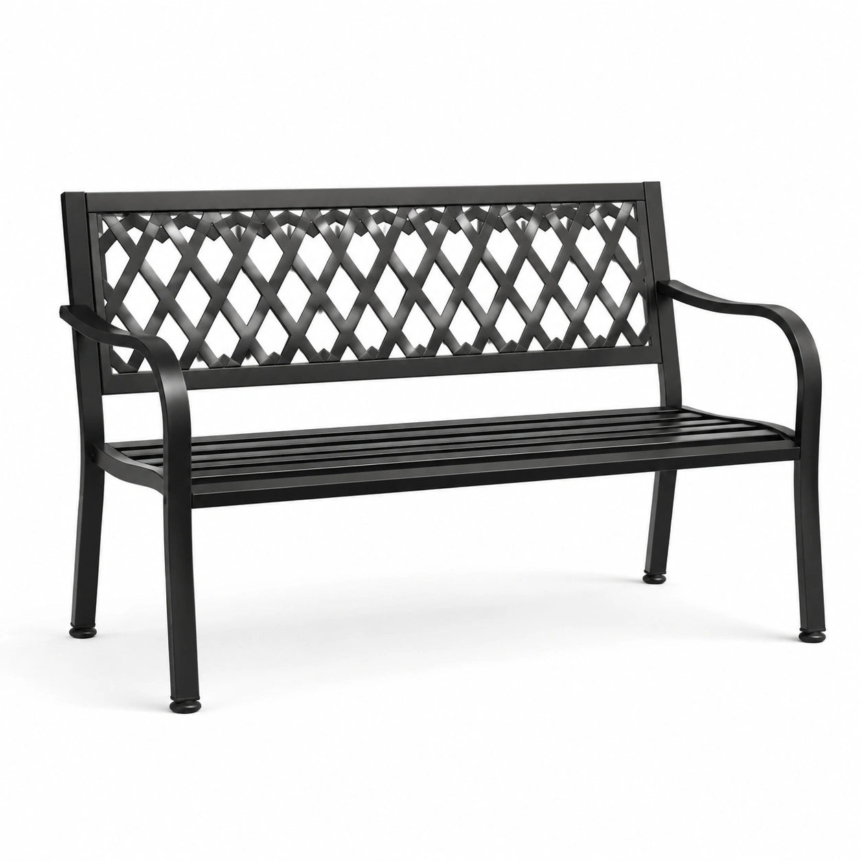 Banco de acero con respaldo de enrejado 120 cm