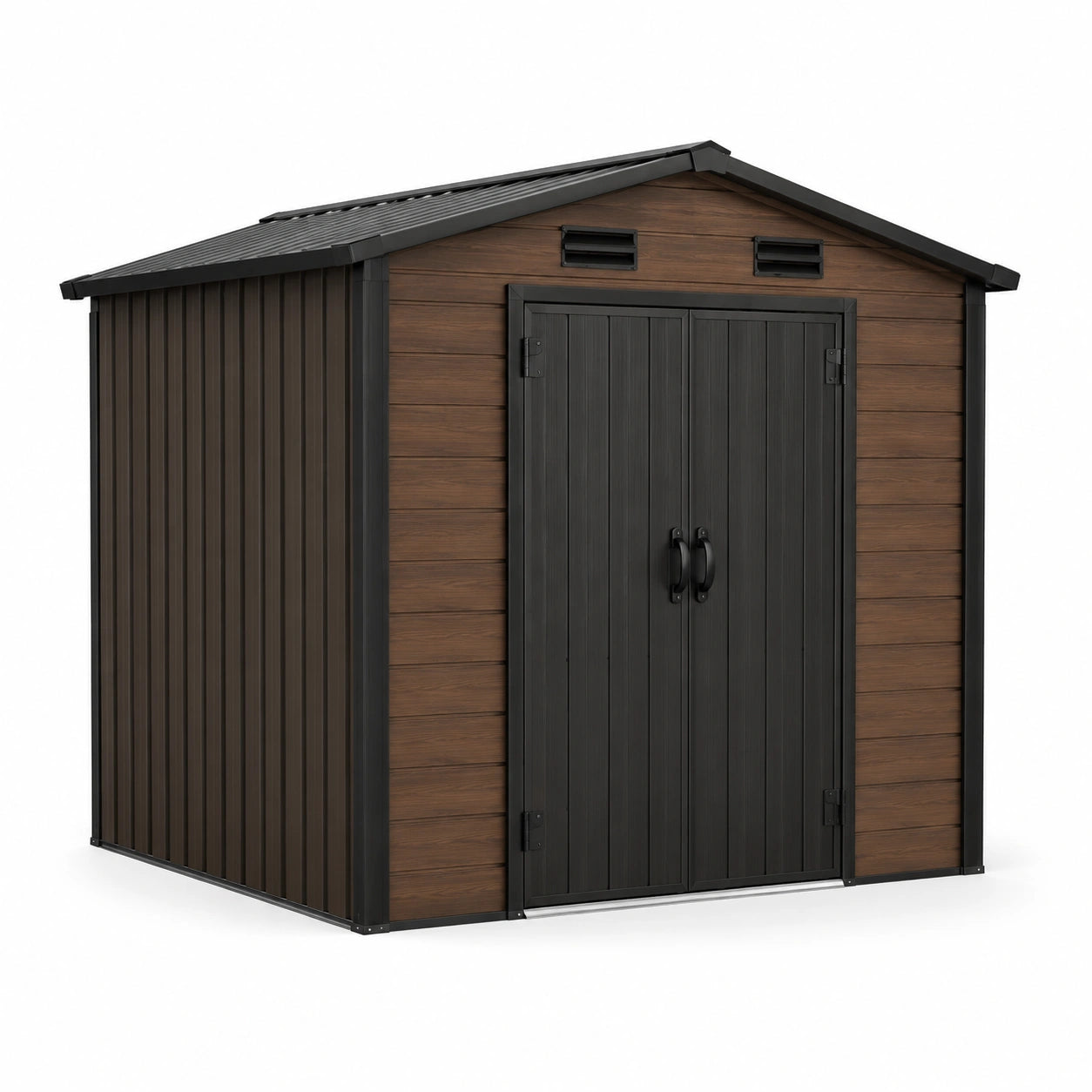 Cobertizo de Jardín de Resina y Acero 185x152x226 cm Marrón/Negro
