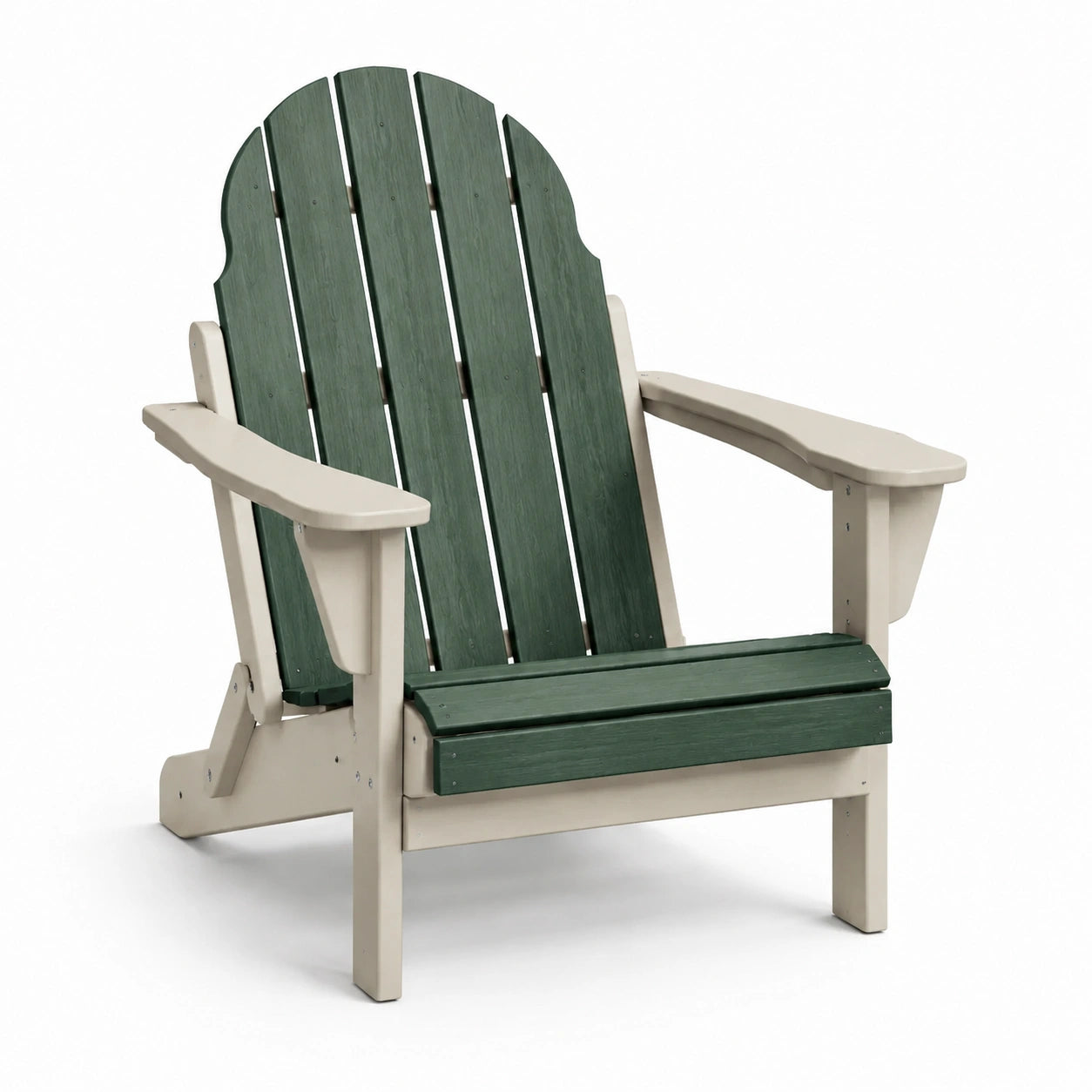 Silla Adirondack de Madera Plástica Verde y Beige 90x75x100 cm