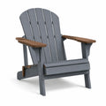 Silla Adirondack de Plástico Compuesto y Madera Gris/Marrón 80x70x95 cm