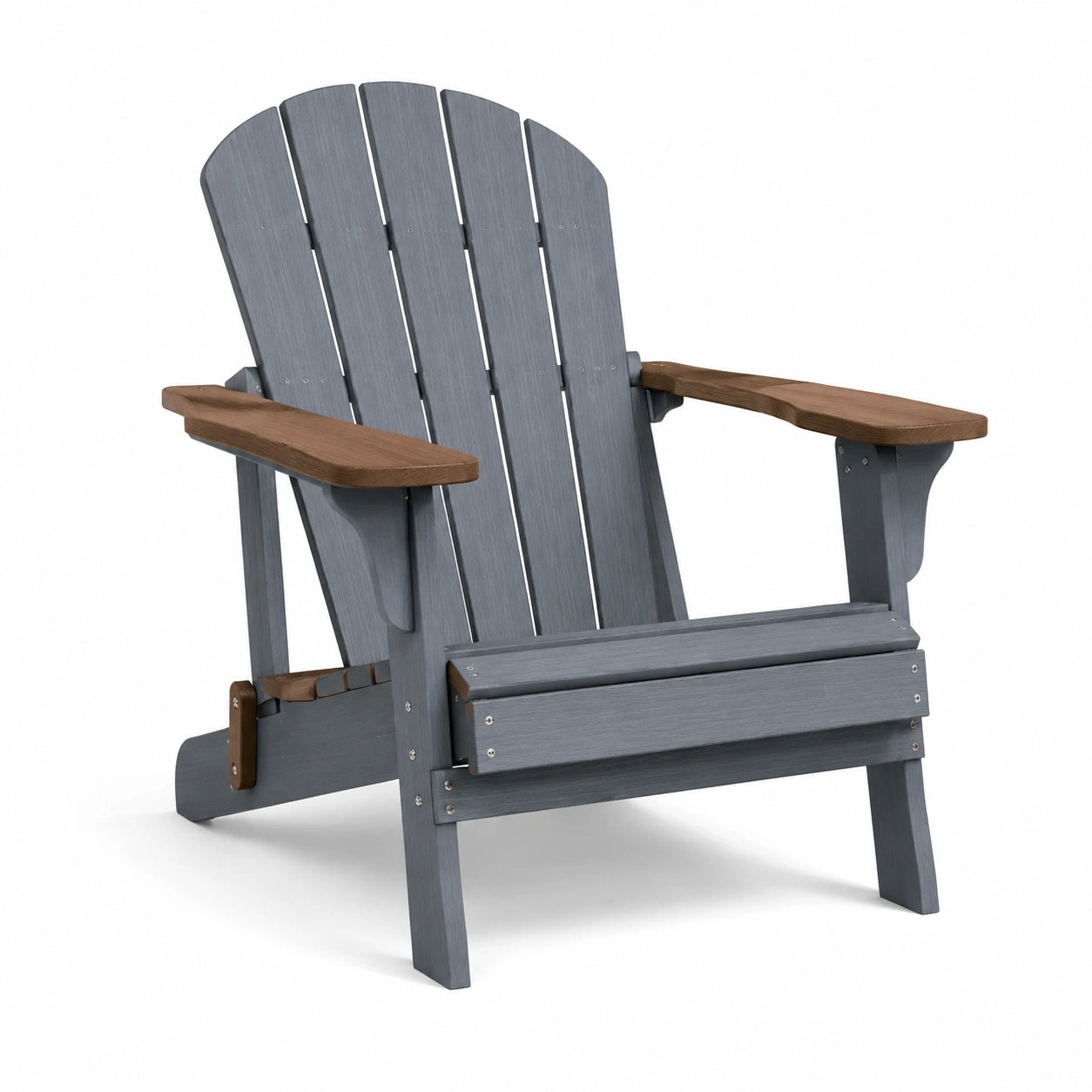 Silla Adirondack de Plástico Compuesto y Madera Gris/Marrón 80x70x95 cm